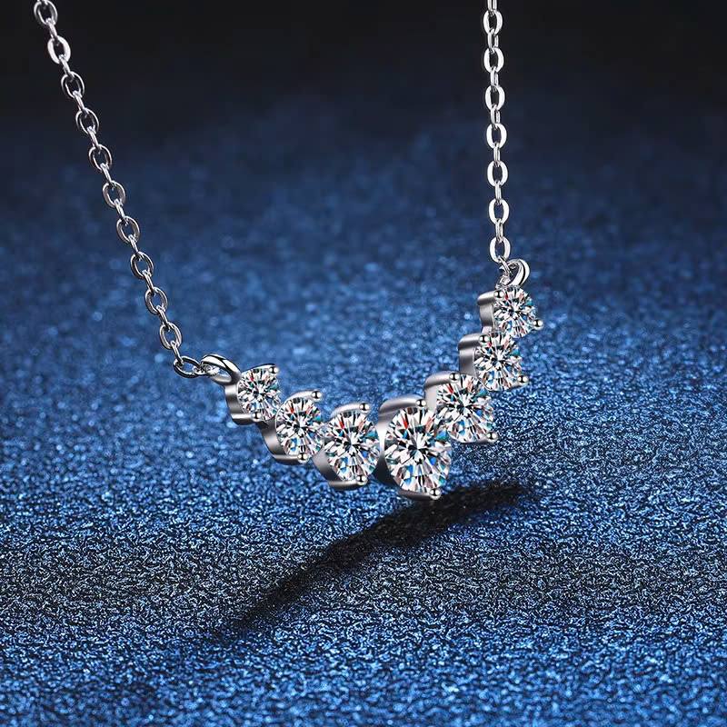 Dây Chuyền ESME ESHK0093 Kim Cương Đá Moissanite Bạc 925 Xi Kim 5 lớp