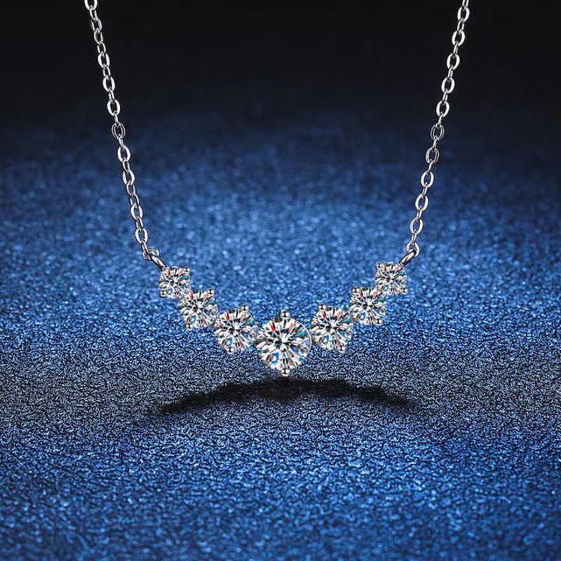 Dây Chuyền ESME ESHK0093 Kim Cương Đá Moissanite Bạc 925 Xi Kim 5 lớp