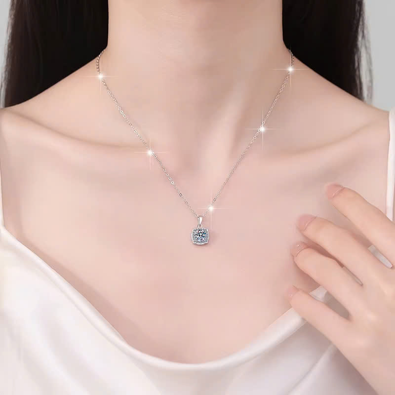 Dây Chuyền ESME ESHK0096 Kim Cương Đá Moissanite Bạc 925 Xi Kim 5 lớp