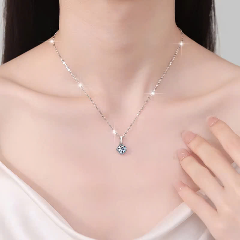 Dây Chuyền ESME ESHK0094 Kim Cương Đá Moissanite Bạc 925 Xi Kim 5 lớp