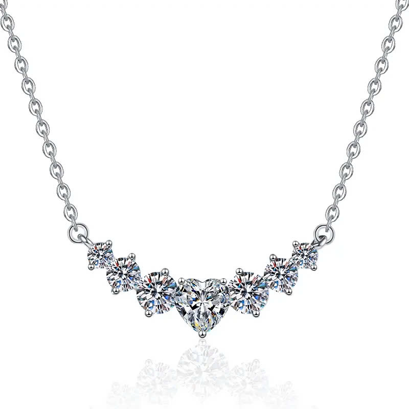 Dây Chuyền ESME ESHK0094 Kim Cương Đá Moissanite Bạc 925 Xi Kim 5 lớp