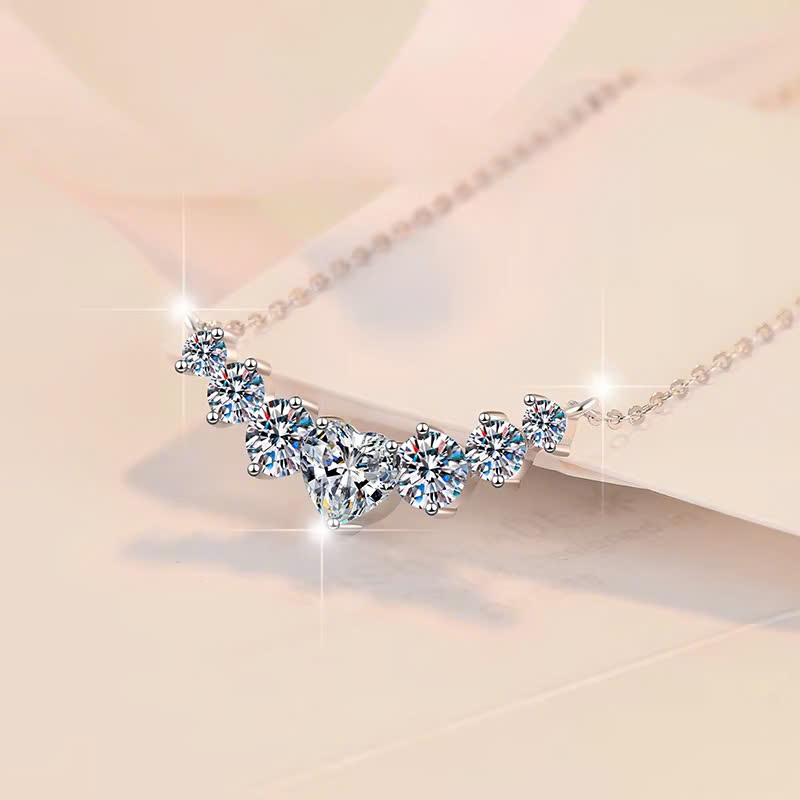 Dây Chuyền ESME ESHK0094 Kim Cương Đá Moissanite Bạc 925 Xi Kim 5 lớp