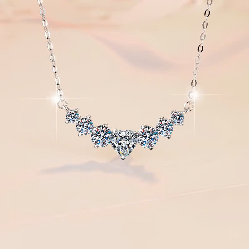 Dây Chuyền ESME ESHK0094 Kim Cương Đá Moissanite Bạc 925 Xi Kim 5 lớp