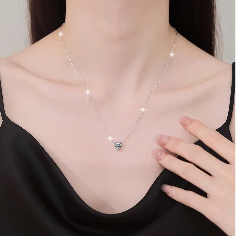 Dây Chuyền ESME ESHK0099 Kim Cương Đá Moissanite Bạc 925 Xi Kim 5 lớp