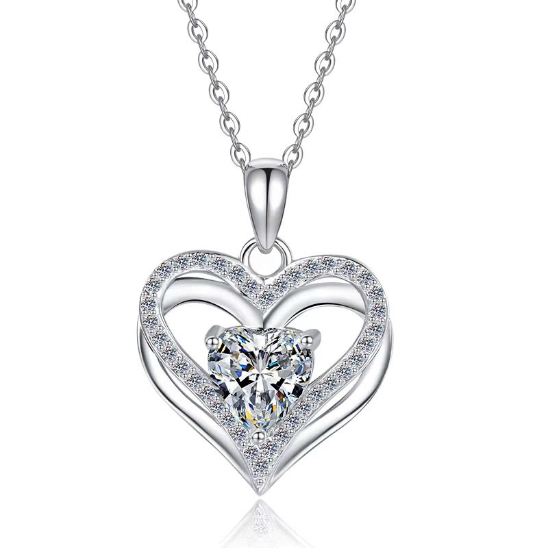 Dây Chuyền ESME ESHK0100 Kim Cương Đá Moissanite Bạc 925 Xi Kim 5 lớp