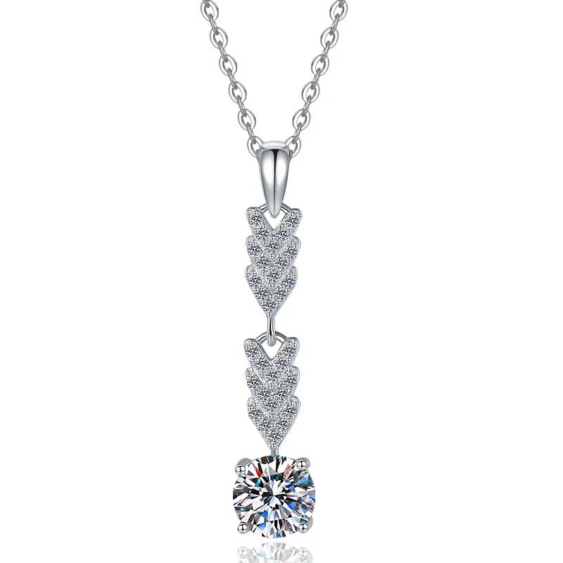 Dây Chuyền ESME ESHK0105 Kim Cương Đá Moissanite Bạc 925 Xi Kim 5 lớp