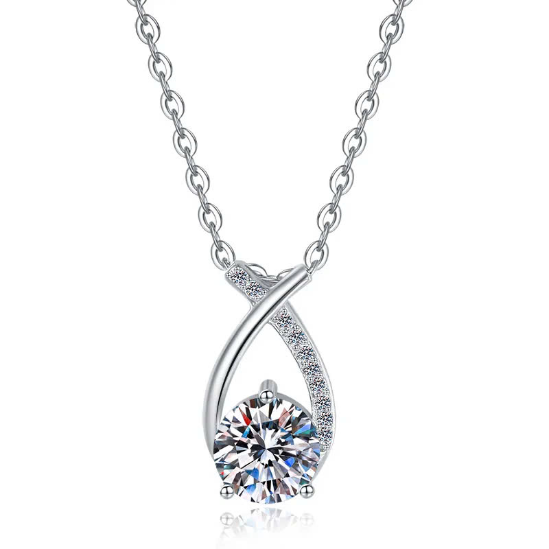 Dây Chuyền ESME ESHK0104 Kim Cương Đá Moissanite Bạc 925 Xi Kim 5 lớp