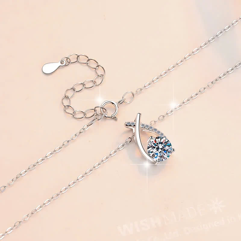 Dây Chuyền ESME ESHK0104 Kim Cương Đá Moissanite Bạc 925 Xi Kim 5 lớp