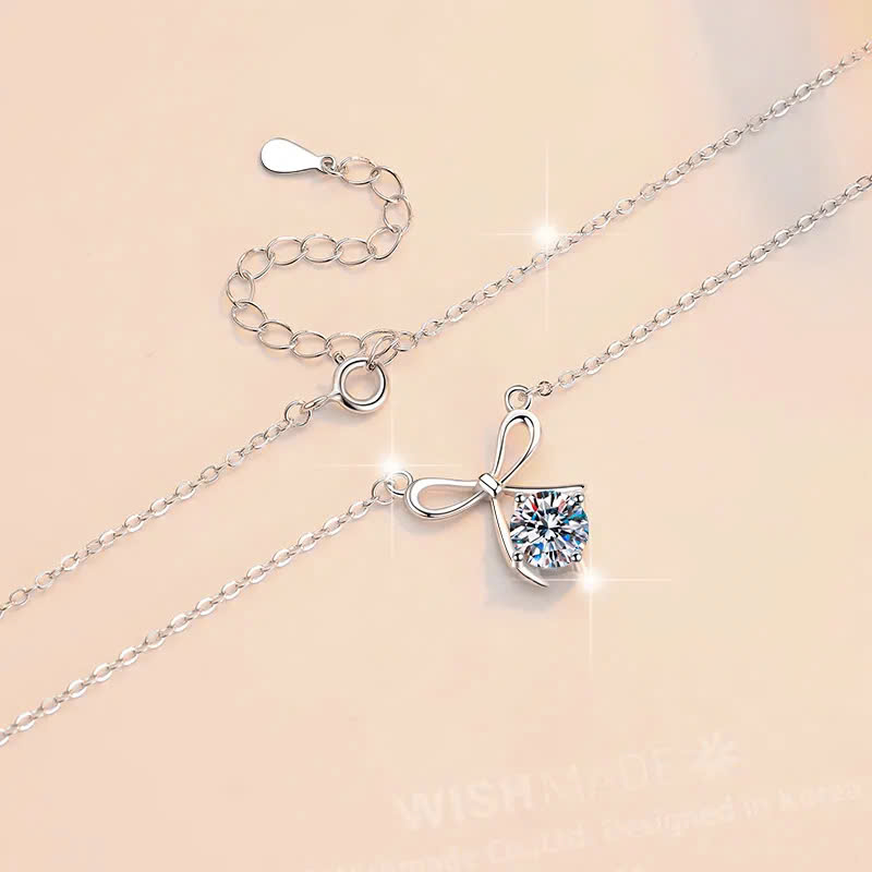 Dây Chuyền ESME ESHK0103 Kim Cương Đá Moissanite Bạc 925 Xi Kim 5 lớp