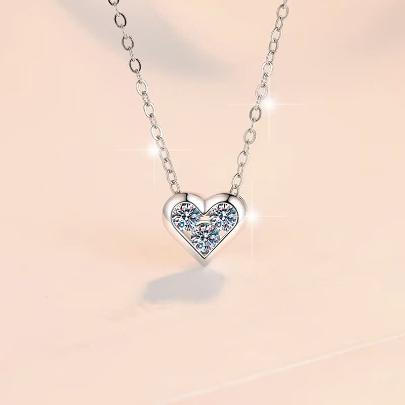 Dây Chuyền ESME ESHK0111 Kim Cương Đá Moissanite Bạc 925 Xi Kim 5 lớp