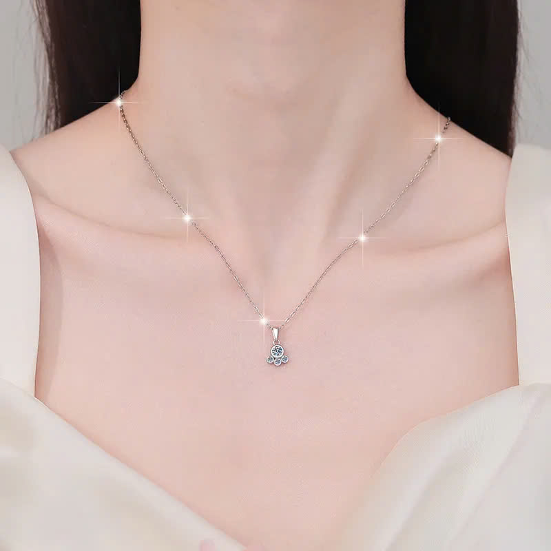 Dây Chuyền ESME ESHK0107 Kim Cương Đá Moissanite Bạc 925 Xi Kim 5 lớp