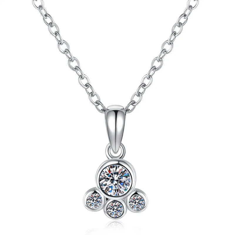Dây Chuyền ESME ESHK0107 Kim Cương Đá Moissanite Bạc 925 Xi Kim 5 lớp
