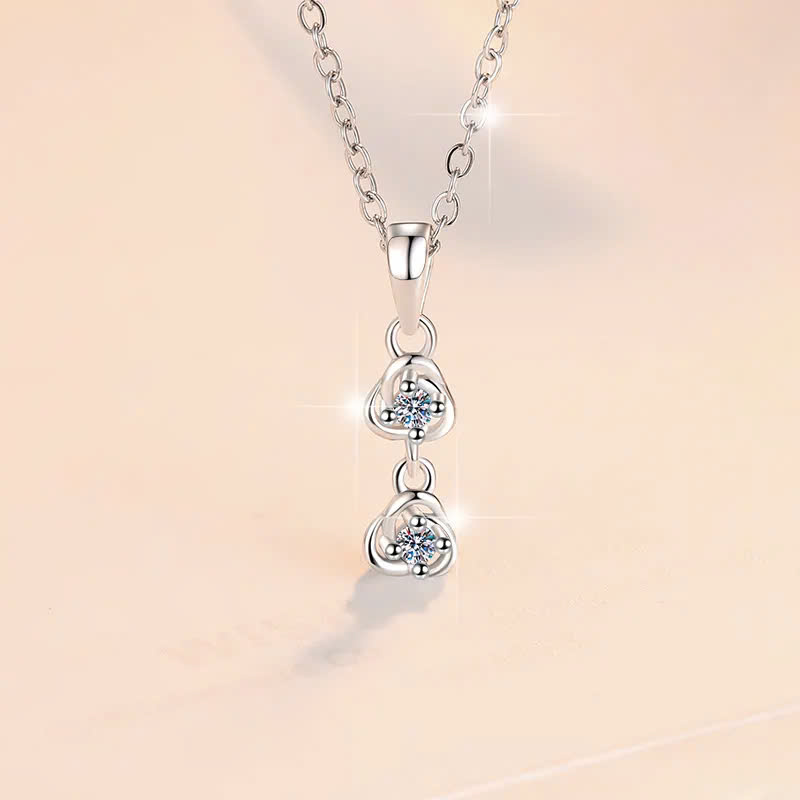 Dây Chuyền ESME ESHK0110 Kim Cương Đá Moissanite Bạc 925 Xi Kim 5 lớp