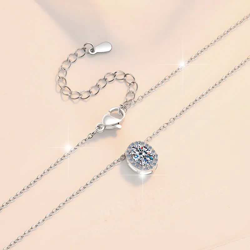 Dây Chuyền ESME ESHK0113 Kim Cương Đá Moissanite Bạc 925 Xi Kim 5 lớp