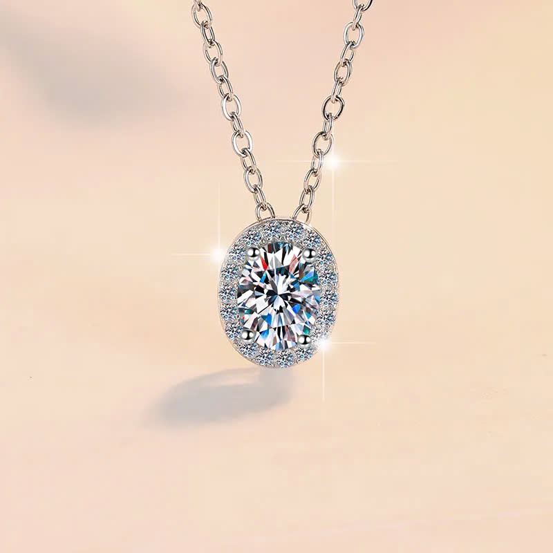 Dây Chuyền ESME ESHK0113 Kim Cương Đá Moissanite Bạc 925 Xi Kim 5 lớp