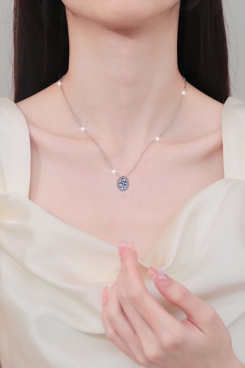 Dây Chuyền ESME ESHK0113 Kim Cương Đá Moissanite Bạc 925 Xi Kim 5 lớp