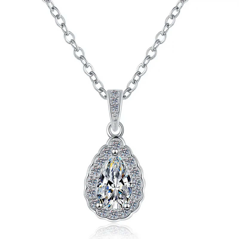 Dây Chuyền ESME ESHK0106 Kim Cương Đá Moissanite Bạc 925 Xi Kim 5 lớp