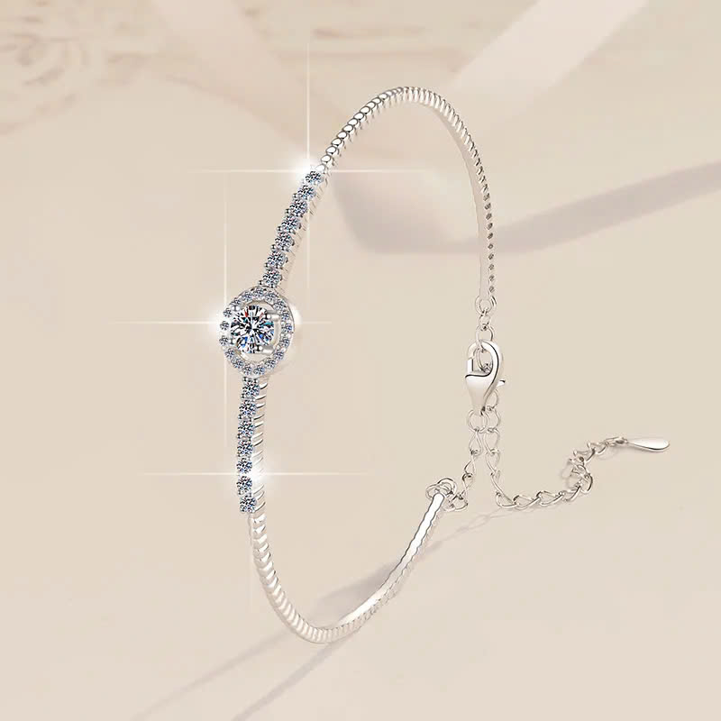 Vòng Tay ESME ESSL014 Kim Cương Đá Moissanite Bạc 925 Xi Kim 5 lớp