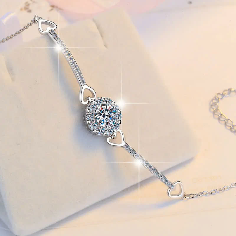 Vòng Tay ESME ESSL019 Kim Cương Đá Moissanite Bạc 925 Xi Kim 5 lớp