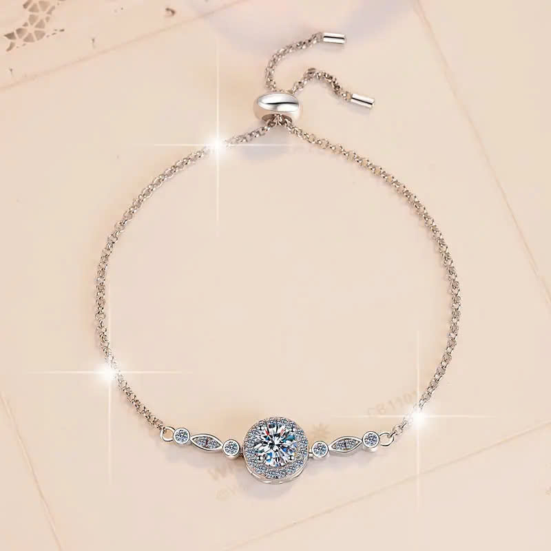 Vòng Tay ESME ESSL008 Kim Cương Đá Moissanite Bạc 925 Xi Kim 5 lớp