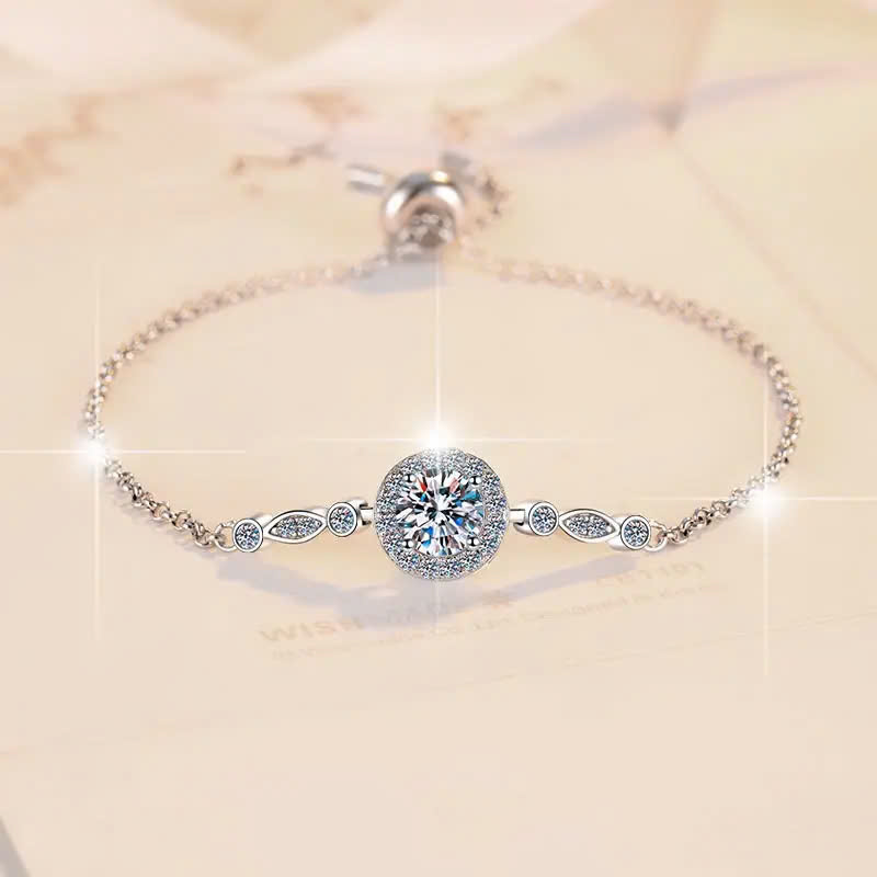 Vòng Tay ESME ESSL008 Kim Cương Đá Moissanite Bạc 925 Xi Kim 5 lớp