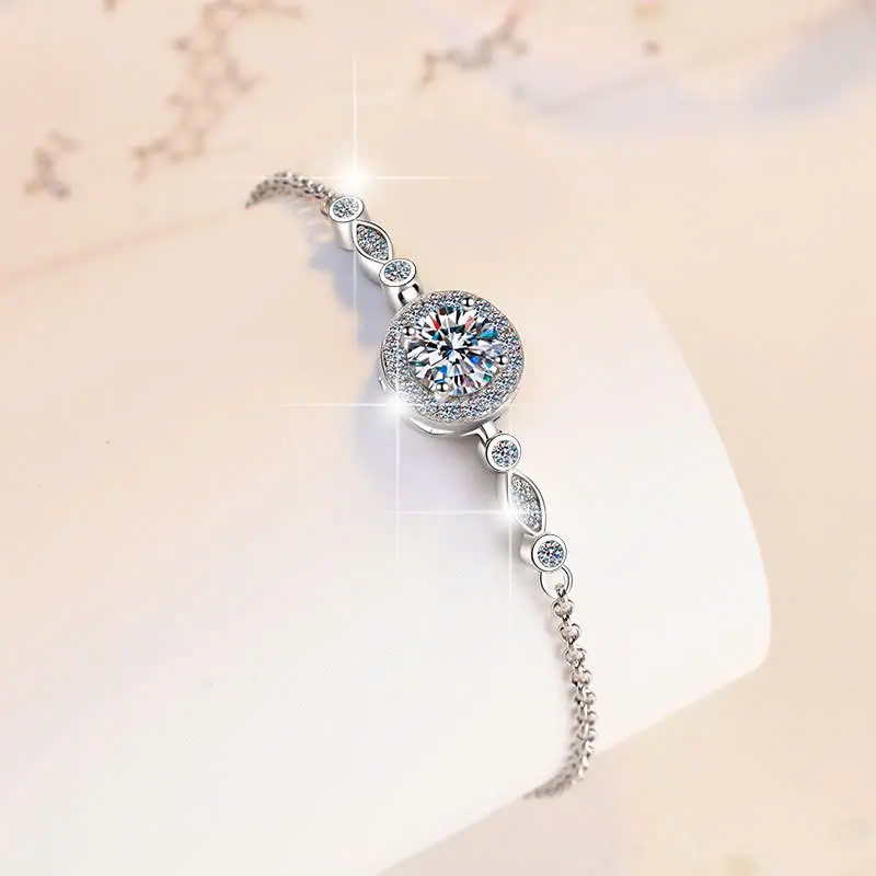 Vòng Tay ESME ESSL008 Kim Cương Đá Moissanite Bạc 925 Xi Kim 5 lớp