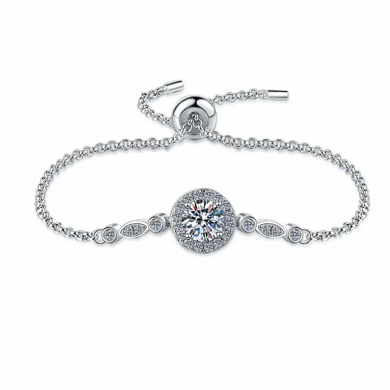 Vòng Tay ESME ESSL008 Kim Cương Đá Moissanite Bạc 925 Xi Kim 5 lớp