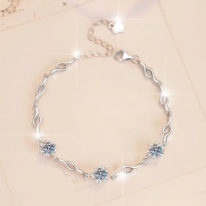 Vòng Tay ESME ESSL023 Kim Cương Đá Moissanite Bạc 925 Xi Kim 5 lớp