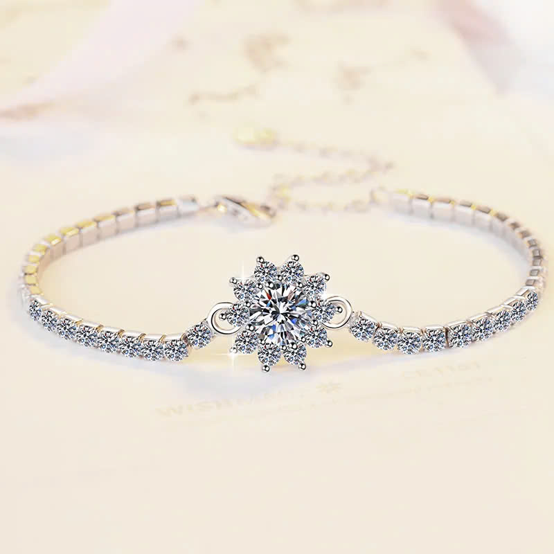 Vòng Tay ESME ESSL005 Kim Cương Đá Moissanite Bạc 925 Xi Kim 5 lớp