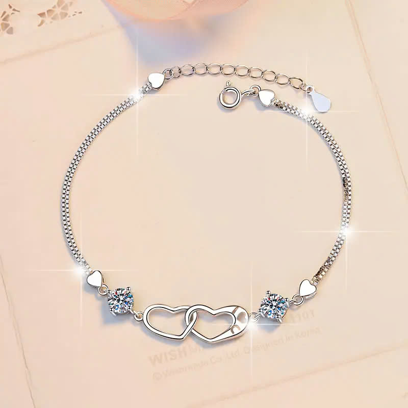 Vòng Tay ESME ESSL018 Kim Cương Đá Moissanite Bạc 925 Xi Kim 5 lớp