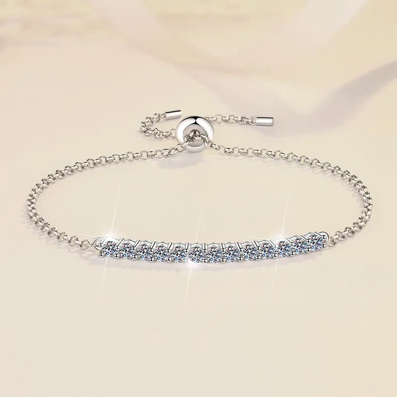 Vòng Tay ESME ESSL010 Kim Cương Đá Moissanite Bạc 925 Xi Kim 5 lớp