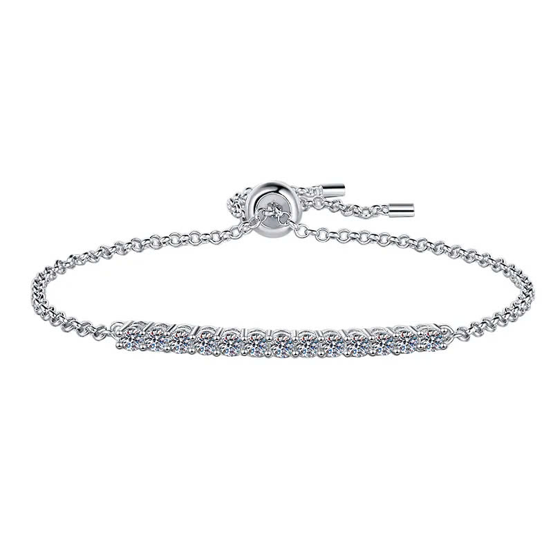 Vòng Tay ESME ESSL010 Kim Cương Đá Moissanite Bạc 925 Xi Kim 5 lớp