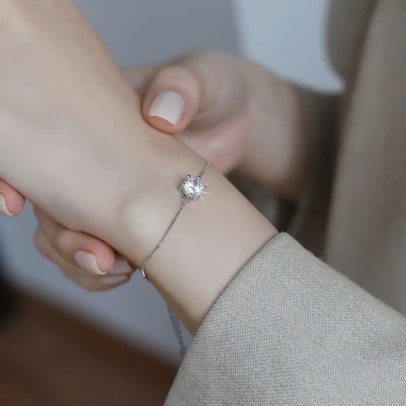 Vòng Tay ESME ESSL004 Kim Cương Đá Moissanite Bạc 925 Xi Kim 5 lớp