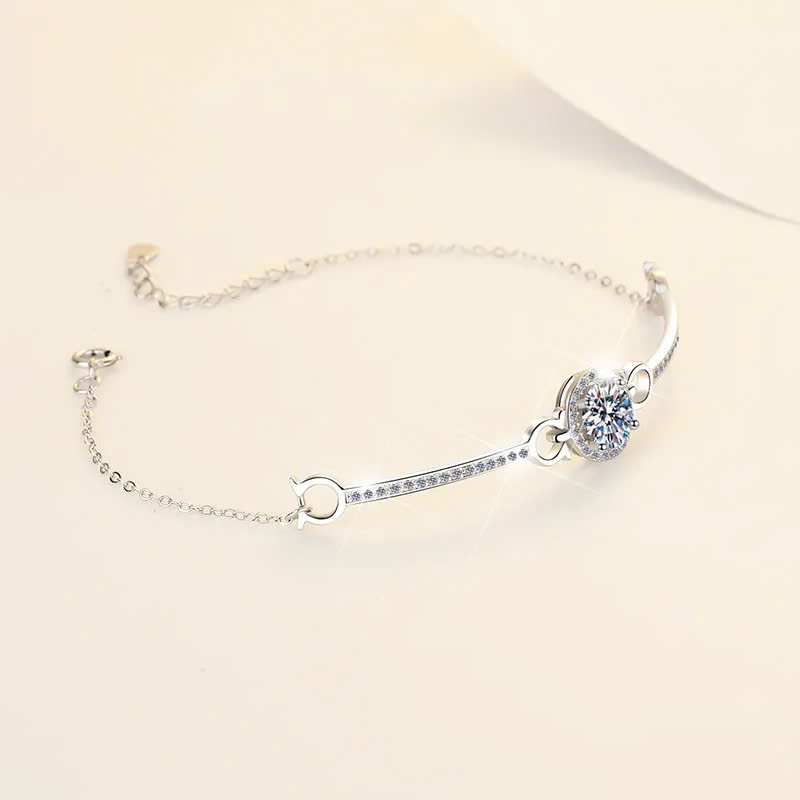 Vòng Tay ESME ESSL003 Kim Cương Đá Moissanite Bạc 925 Xi Kim 5 lớp