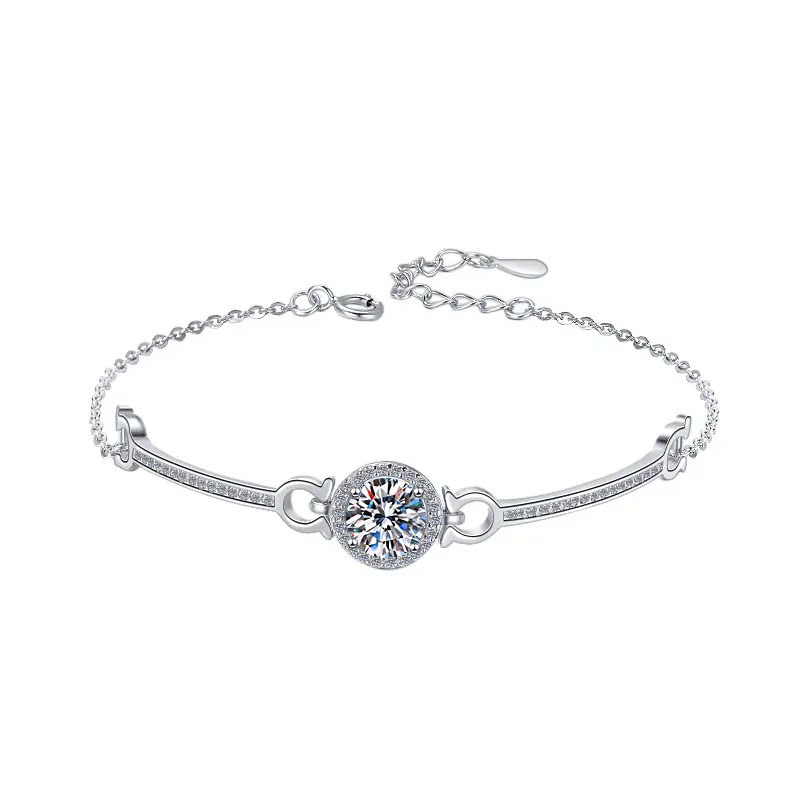 Vòng Tay ESME ESSL003 Kim Cương Đá Moissanite Bạc 925 Xi Kim 5 lớp