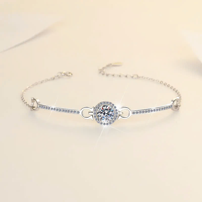 Vòng Tay ESME ESSL003 Kim Cương Đá Moissanite Bạc 925 Xi Kim 5 lớp