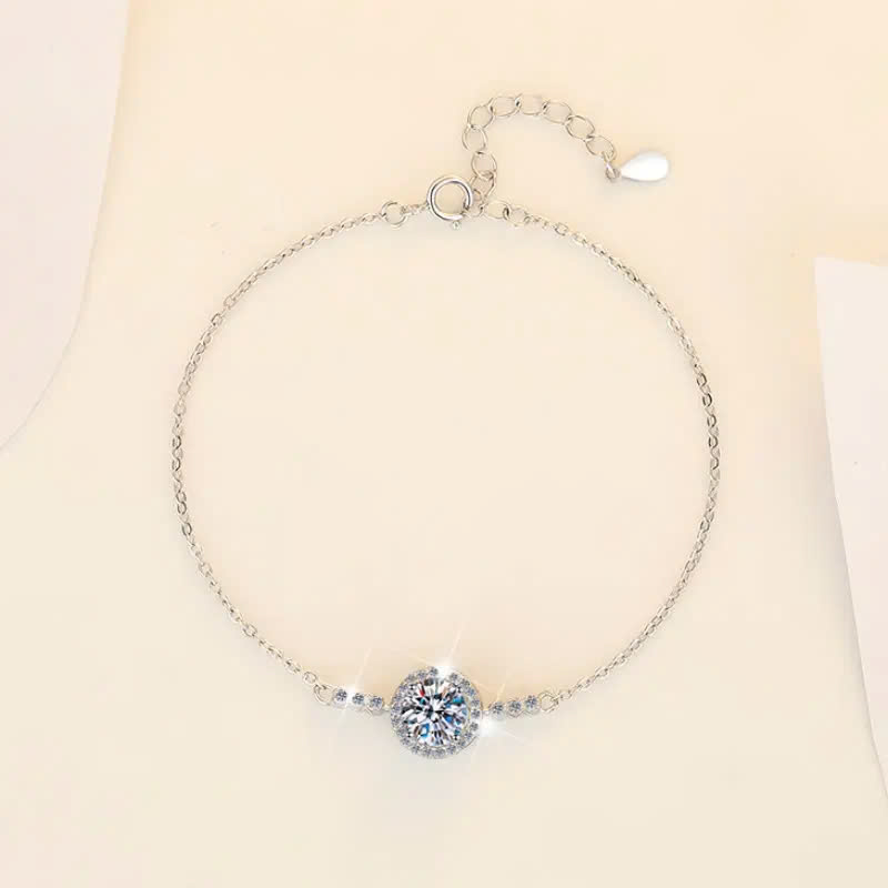 Vòng Tay ESME ESSL002 Kim Cương Đá Moissanite Bạc 925 Xi Kim 5 lớp