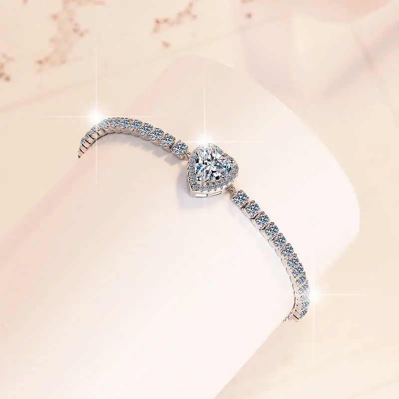 Vòng Tay ESME ESSL025 Kim Cương Đá Moissanite Bạc 925 Xi Kim 5 lớp