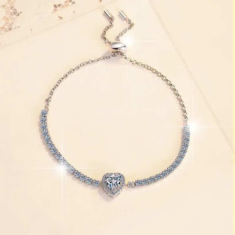 Vòng Tay ESME ESSL025 Kim Cương Đá Moissanite Bạc 925 Xi Kim 5 lớp