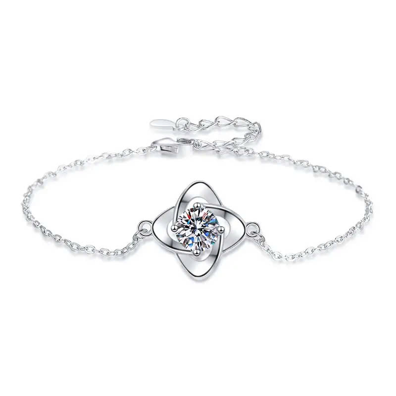 Vòng Tay ESME ESSL027 Kim Cương Đá Moissanite Bạc 925 Xi Kim 5 lớp