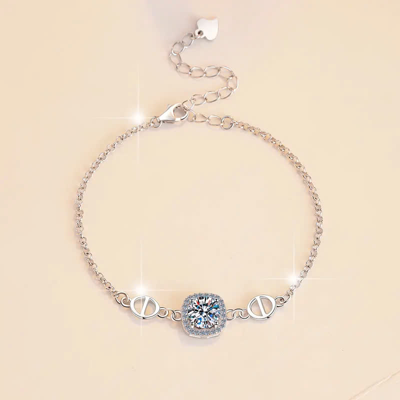 Vòng Tay ESME ESSL029 Kim Cương Đá Moissanite Bạc 925 Xi Kim 5 lớp