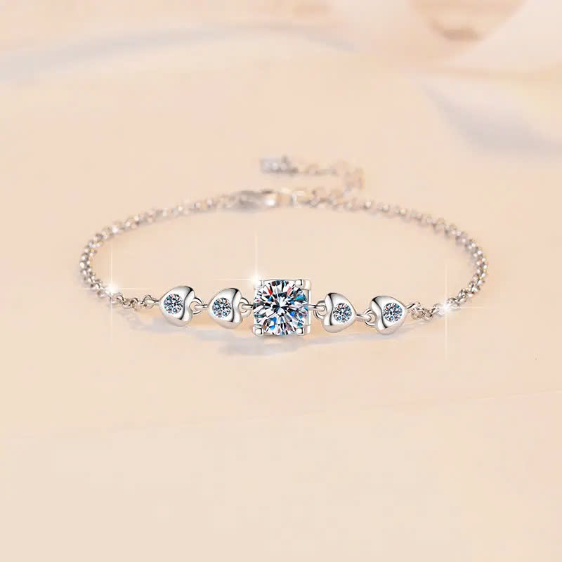 Vòng Tay ESME ESSL030 Kim Cương Đá Moissanite Bạc 925 Xi Kim 5 lớp