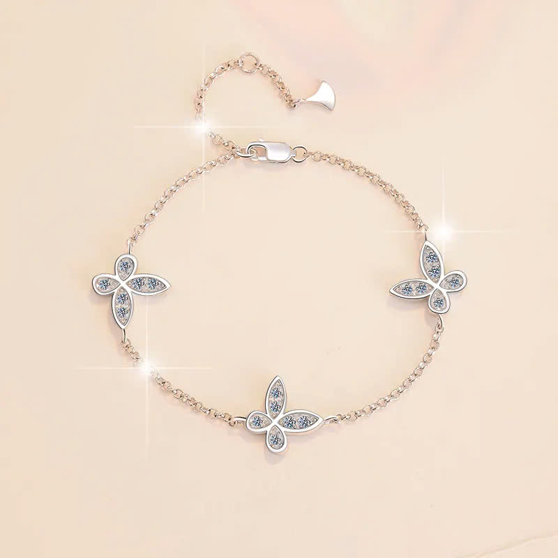 Vòng Tay ESME ESSL032 Kim Cương Đá Moissanite Bạc 925 Xi Kim 5 lớp