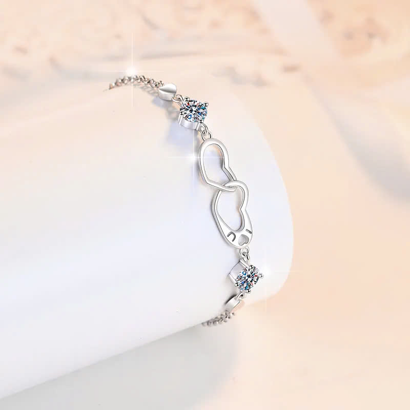 Vòng Tay ESME ESSL018A Kim Cương Đá Moissanite Bạc 925 Xi Kim 5 lớp
