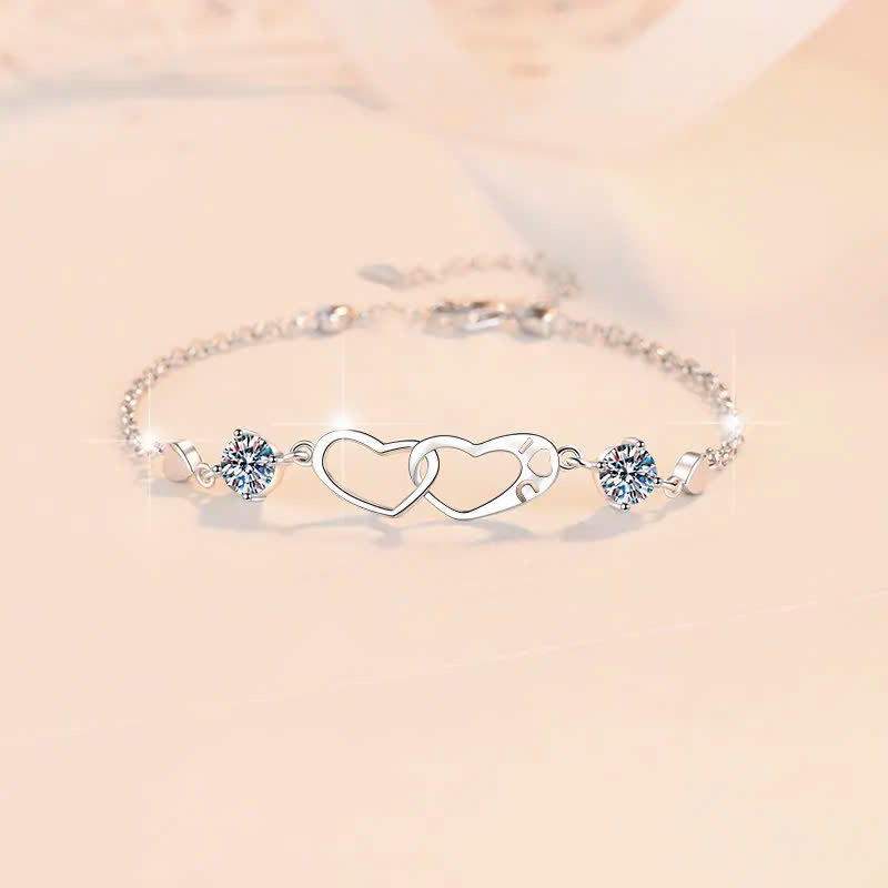 Vòng Tay ESME ESSL018A Kim Cương Đá Moissanite Bạc 925 Xi Kim 5 lớp