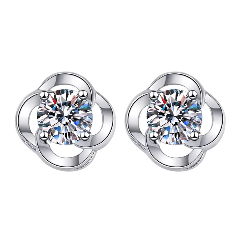 Bông Tai ESME ESES021 Kim Cương Đá Moissanite Bạc 925 Xi Kim 5 lớp