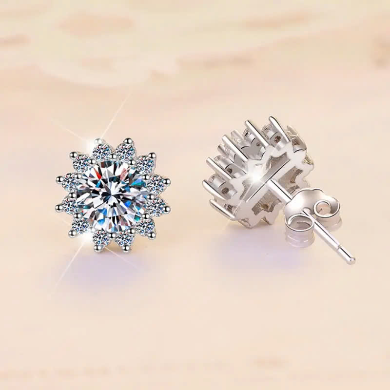 Bông Tai ESME ESES005 Kim Cương Đá Moissanite Bạc 925 Xi Kim 5 lớp