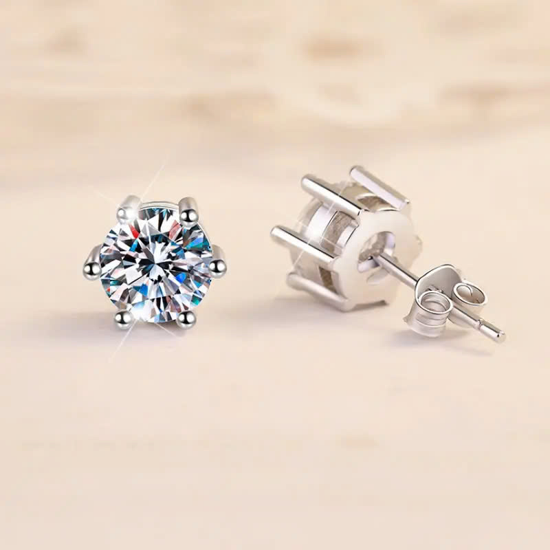 Bông Tai ESME ESES010 Kim Cương Đá Moissanite Bạc 925 Xi Kim 5 lớp