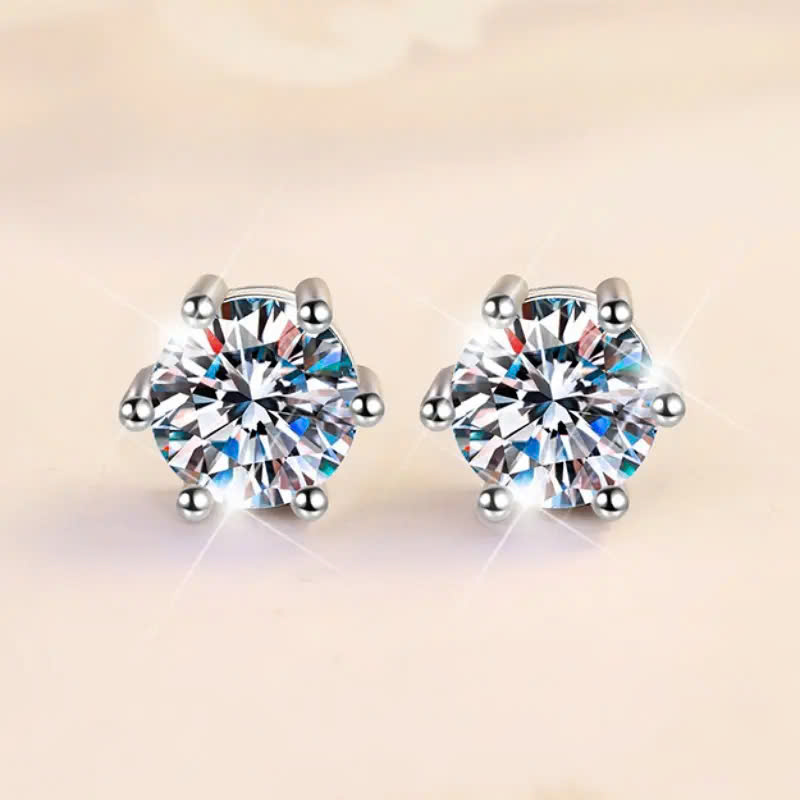 Bông Tai ESME ESES010 Kim Cương Đá Moissanite Bạc 925 Xi Kim 5 lớp