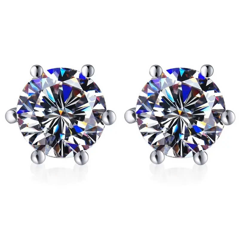 Bông Tai ESME ESES010 Kim Cương Đá Moissanite Bạc 925 Xi Kim 5 lớp